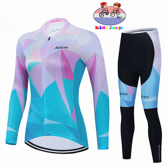 Ensemble de maillot de cyclisme thermique pour enfants