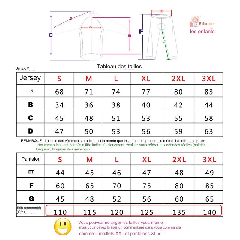 Ensemble de maillot de cyclisme thermique pour enfants