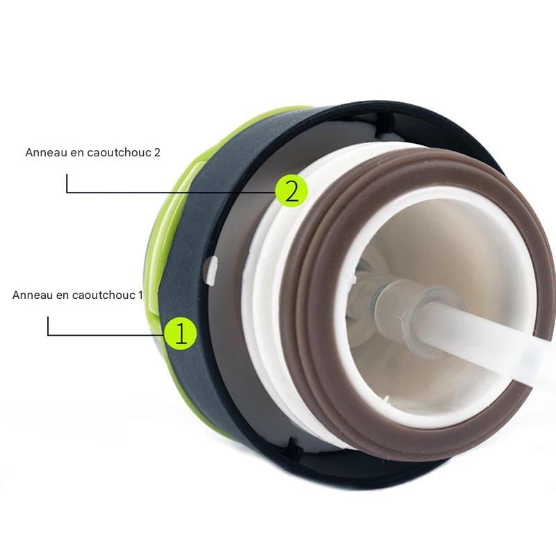 Gourde Vélo Isotherme – 500ml, Paille Intégrée, Acier Inox