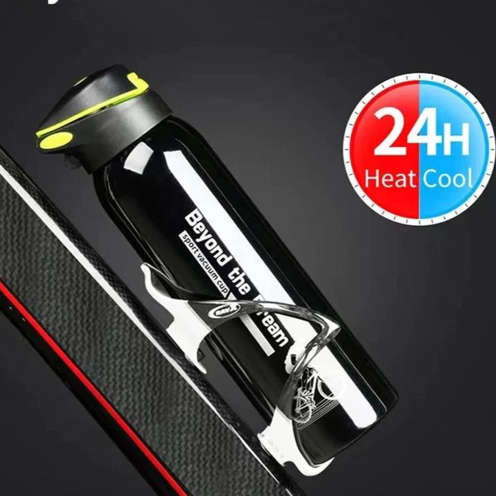 Gourde Vélo Isotherme – 500ml, Paille Intégrée, Acier Inox