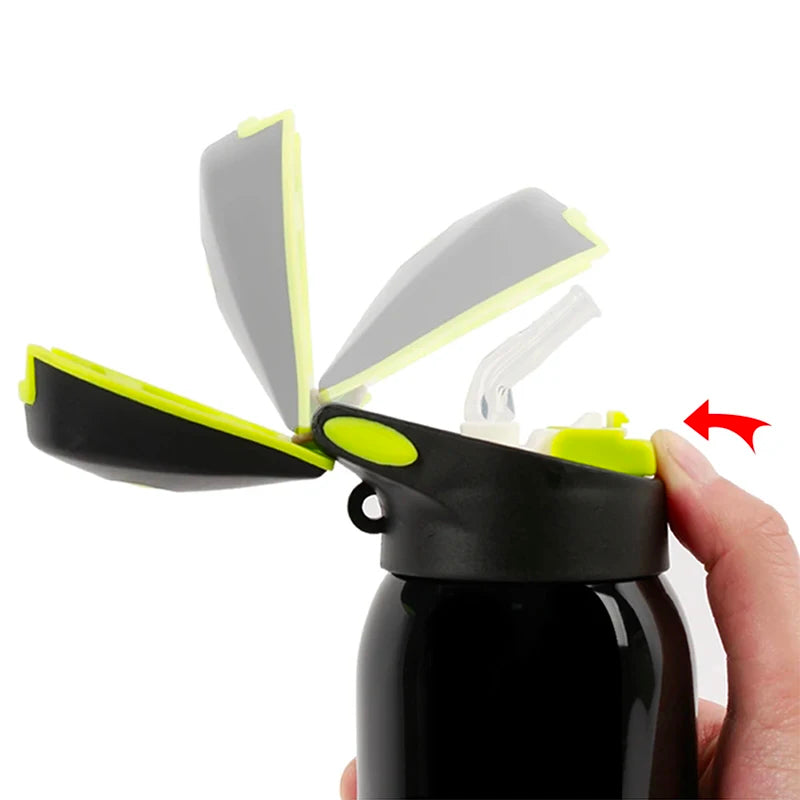 Gourde Vélo Isotherme – 500ml, Paille Intégrée, Acier Inox
