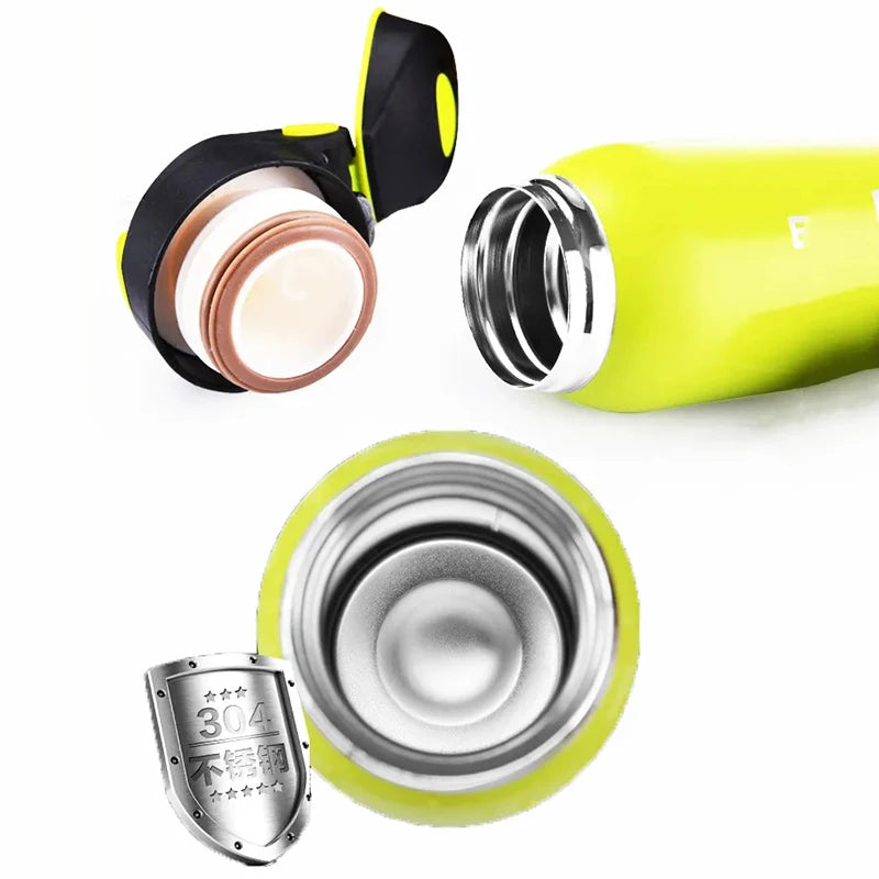 Gourde Vélo Isotherme – 500ml, Paille Intégrée, Acier Inox
