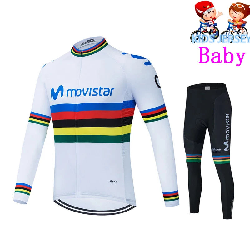 Ensemble de maillot de cyclisme thermique pour enfants