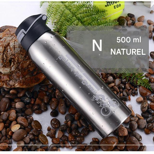 Gourde Vélo Isotherme – 500ml, Paille Intégrée, Acier Inox